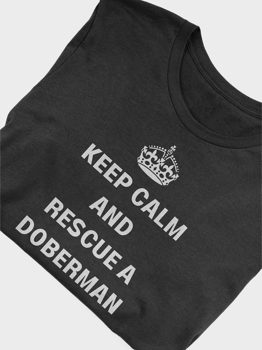 Keep calm and rescue a Doberman, white print on Bella+Canvas 3001 Tee product image (4)