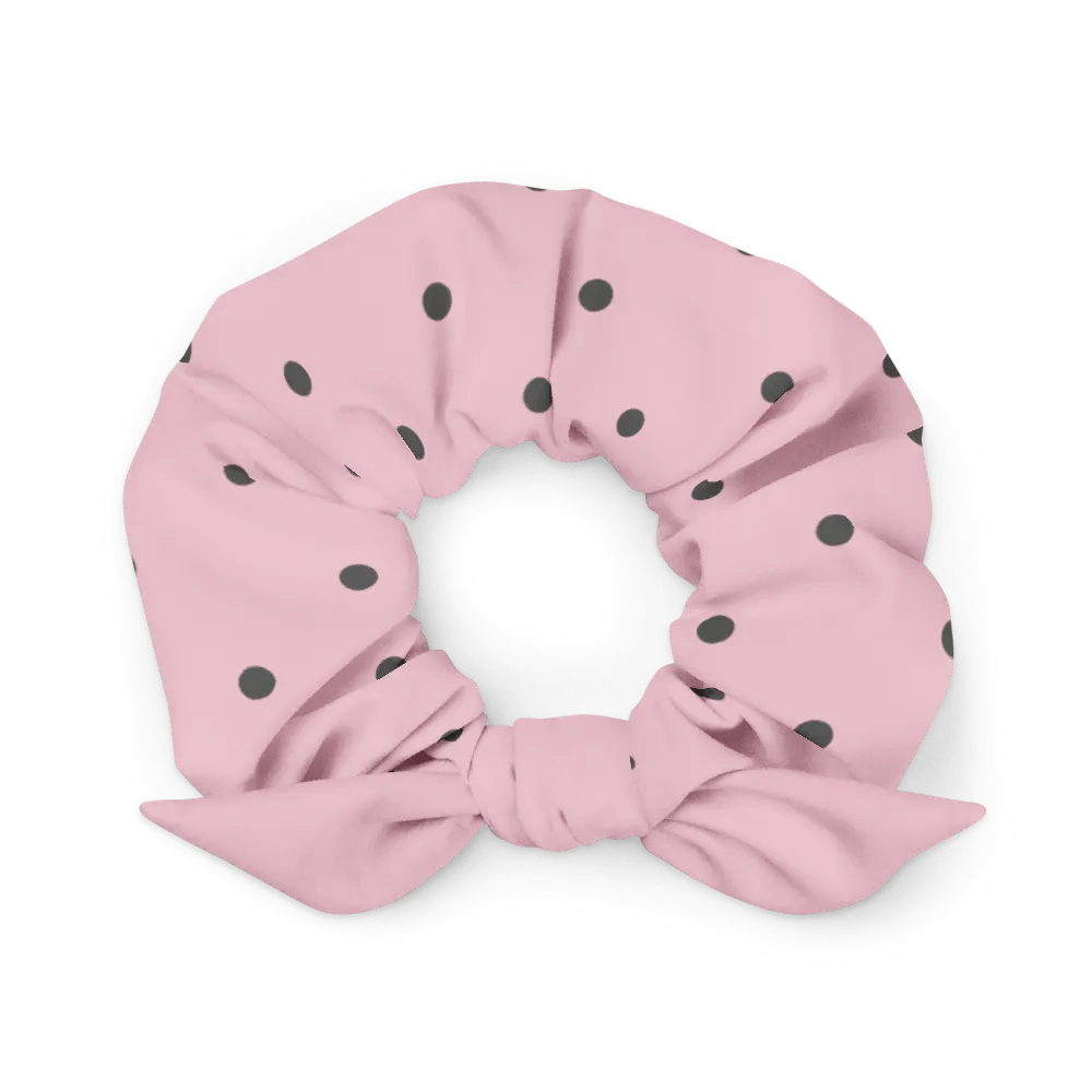 Pink Scrunchie with Grey Dots product image (1)