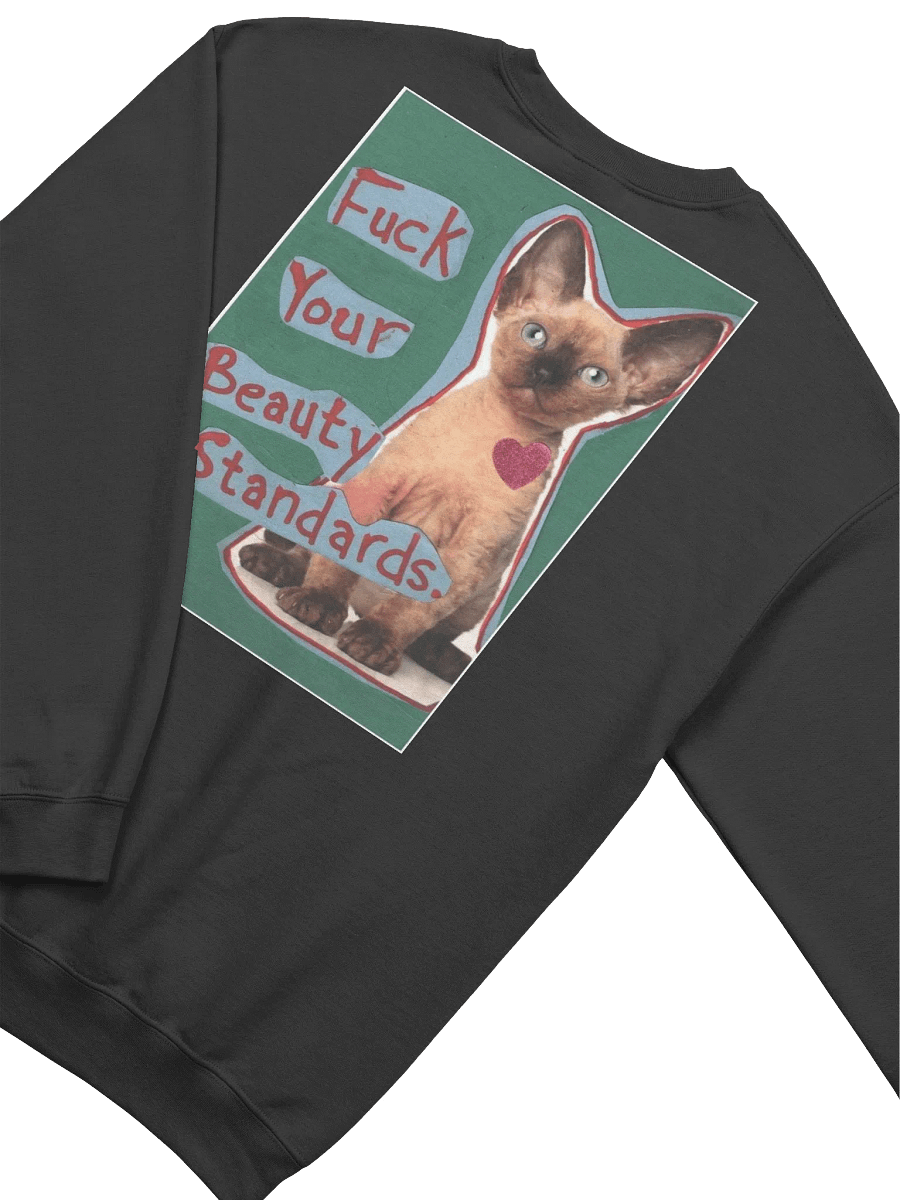 Minimalist Manta Ray Crewneck Sweatshirt(FUCK Your Beauty Standards) product image (3)