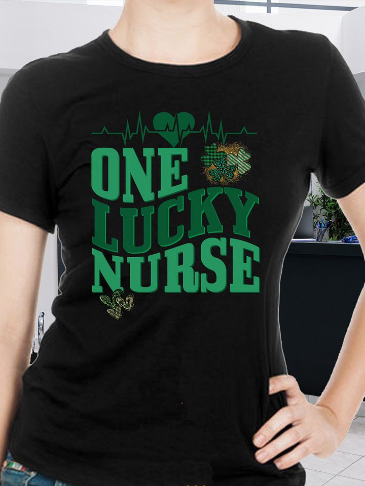 One Lucky Nurse RN Happy St. Patrick's Day St Paddy Shamrock T-Shirt product image (1)