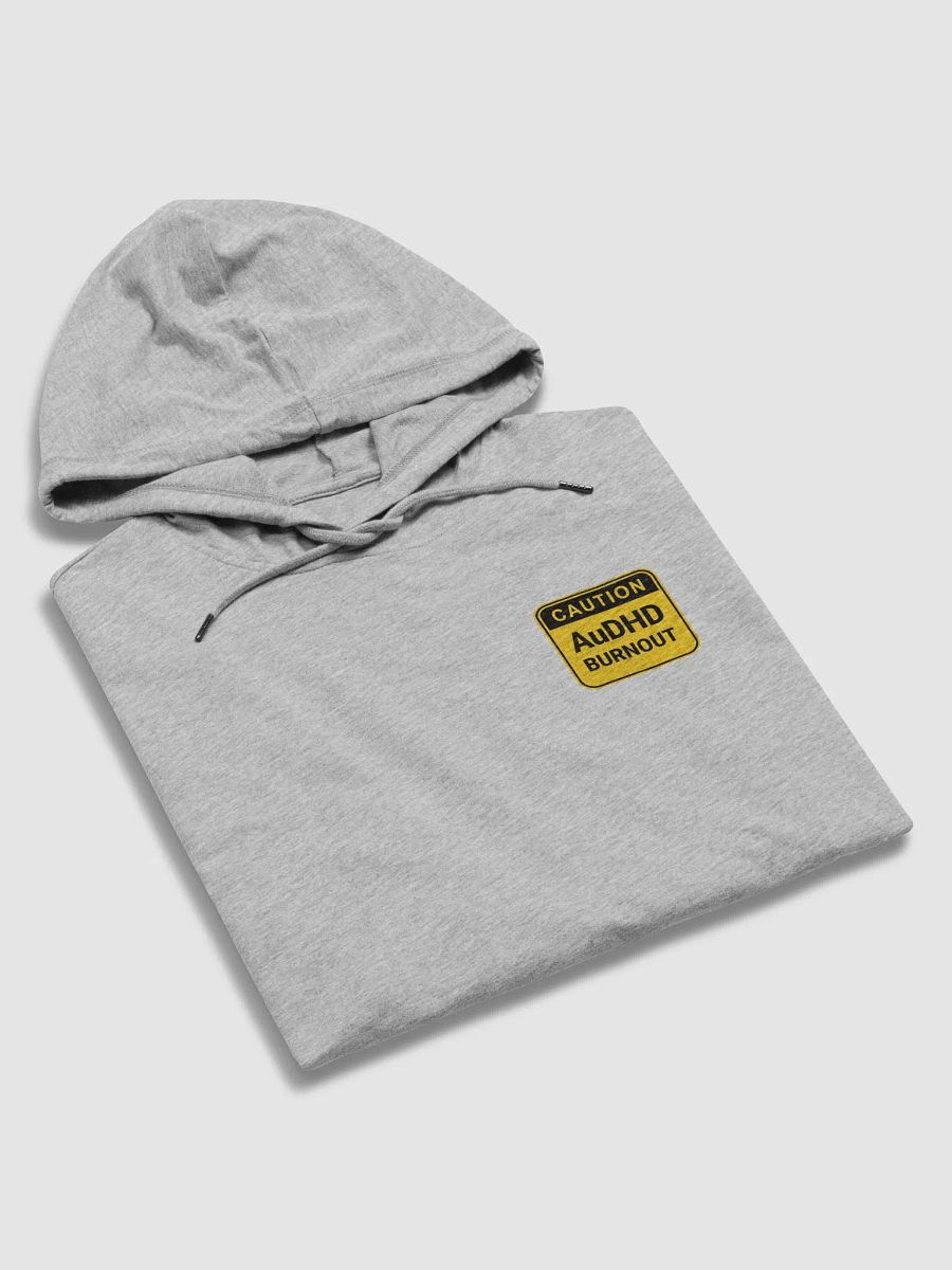 CAUTION: AuDHD BURNOUT (sm. design) printed lightweight hoodie product image (11)