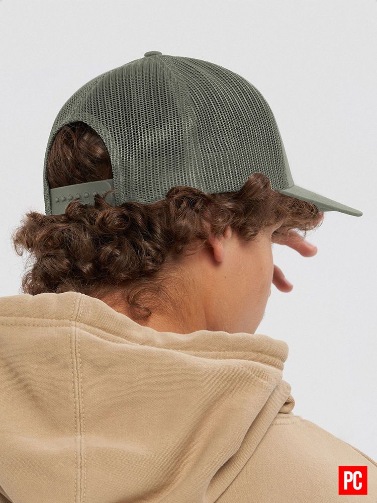 Plain Color Loden Snapback Mesh Trucker Hat product image (3)
