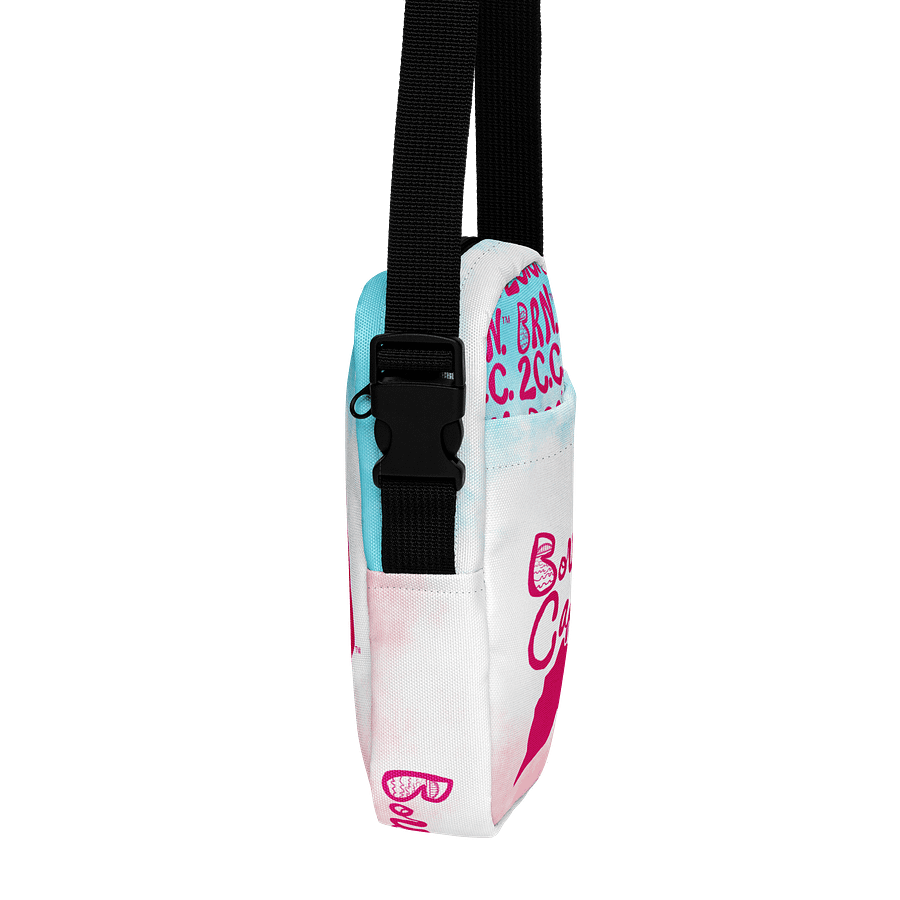 BOURNE to Cape Cod™ | Crossbody Bag | BRN.2C.C.™ | Utility On-the-Go | Coastal Cool Meets Everyday Carry | Pink Logos on Patriotic Pastels🌊🎒 product image (4)