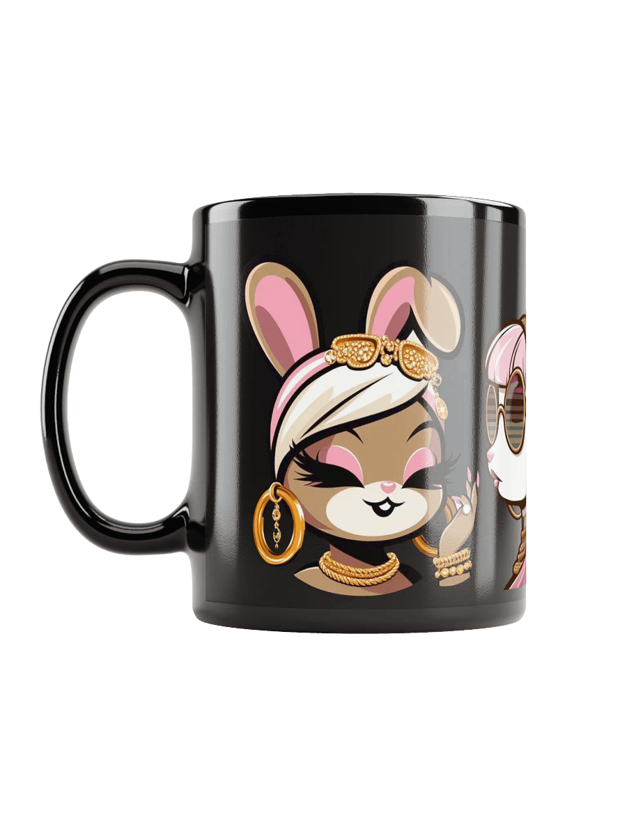 Glamorous Rabbit Trio Black Glossy Mug product image (11)