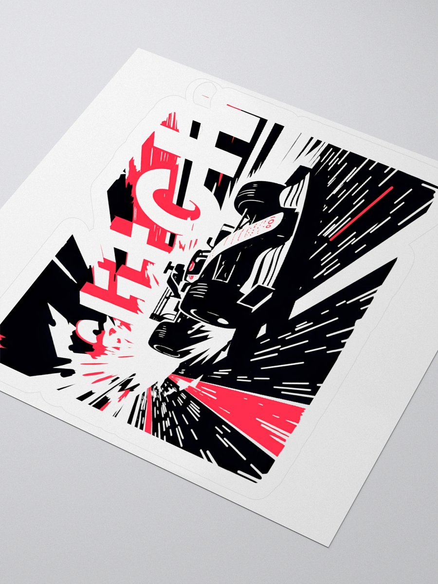 High-Voltage Racing | Glitch-Inspired Art Sticker product image (8)