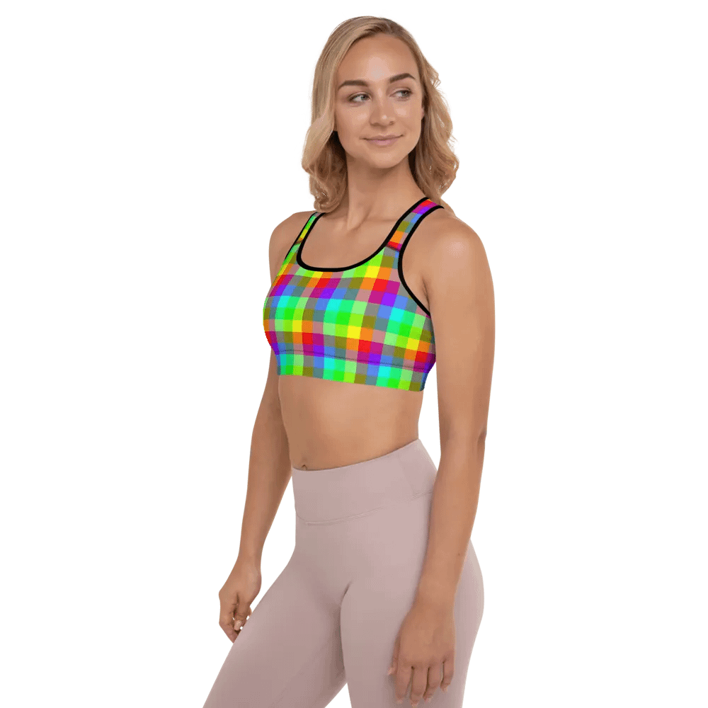 Rainbow Checker Sports Bra product image (8)