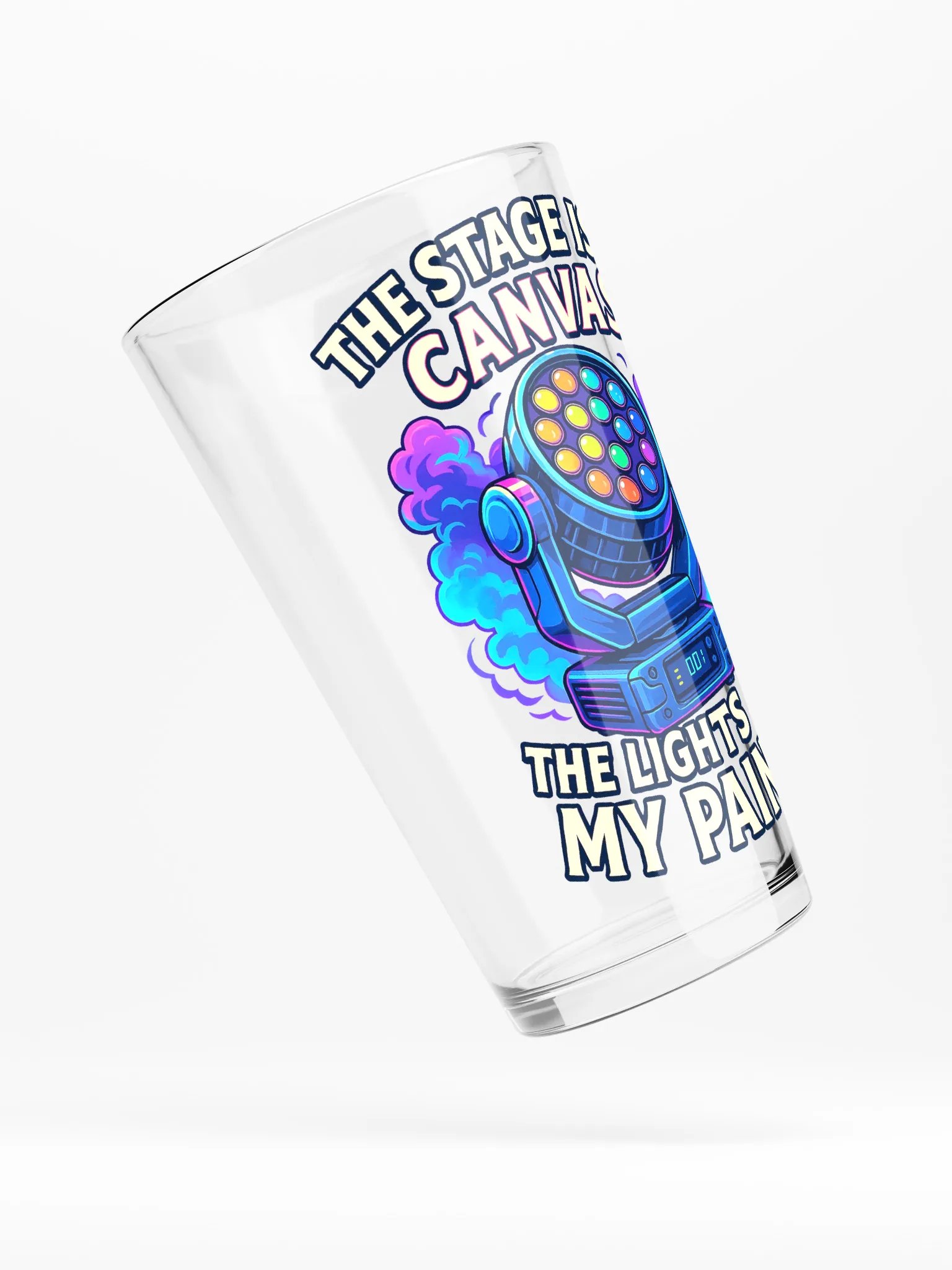 Theatrically Jerry: "The Stage Is My Canvas, The Lights Are My Paint" Graphic Pint Glass product image (4)