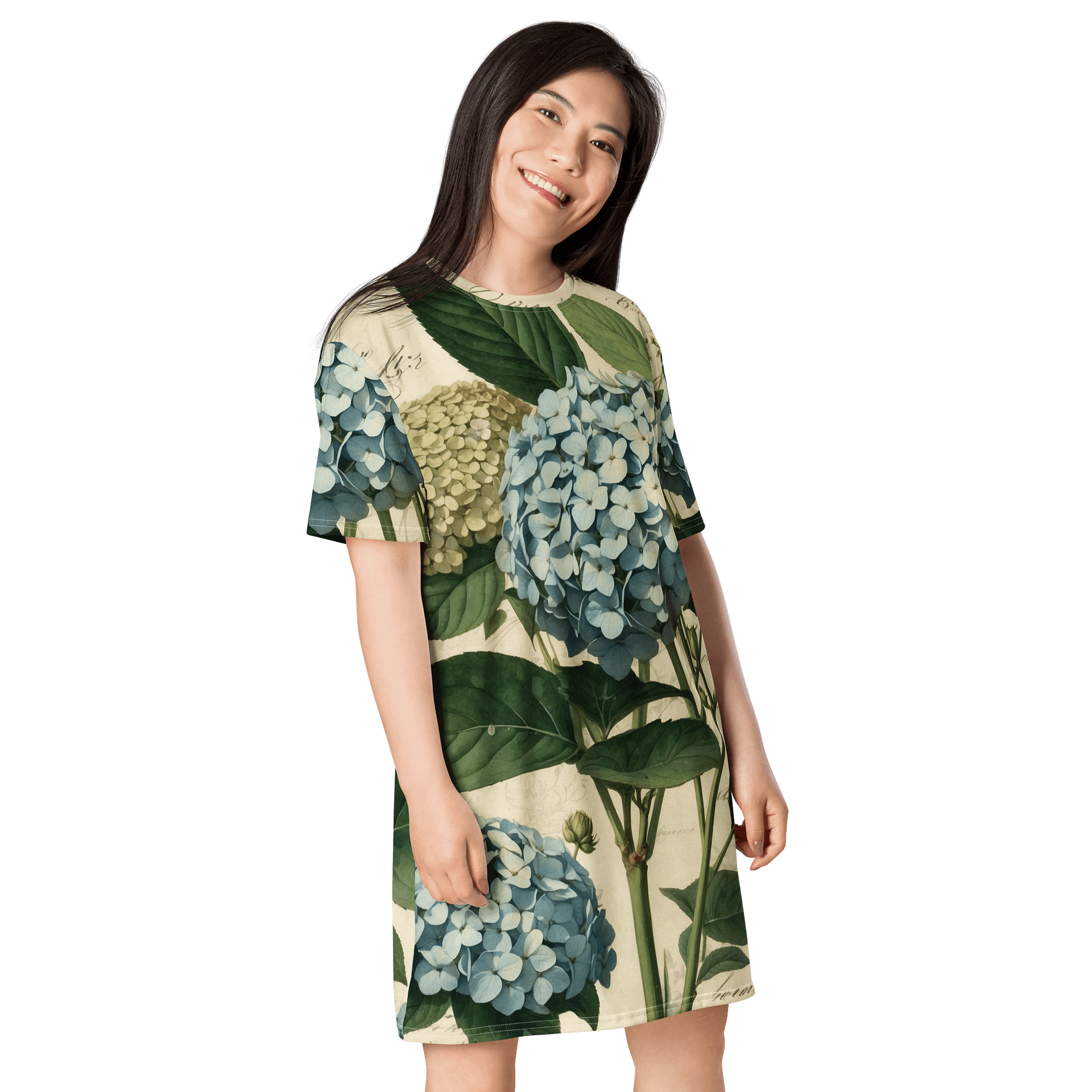 Vintage Hydrangea Dreams T-Shirt Dress product image (4)