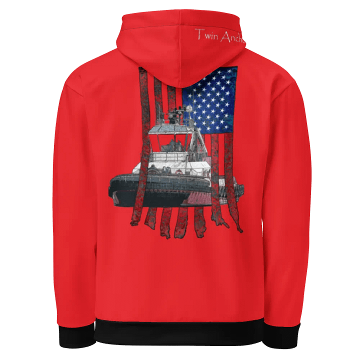 Red Athena Tug & CE Flage Hoodie product image (1)