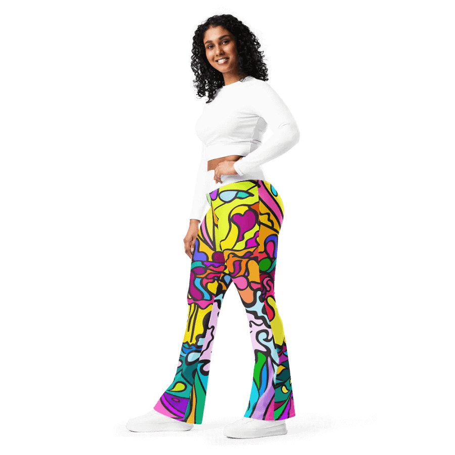 SwirlScape Flare Leggings - Wave at Sunset product image (9)