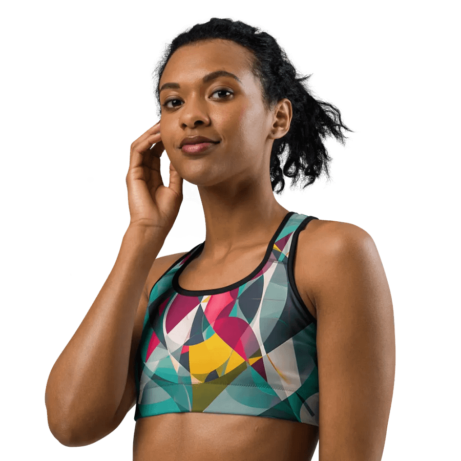 Abstract Lithographic Pattern Design Sports Bra - V9 product image (7)