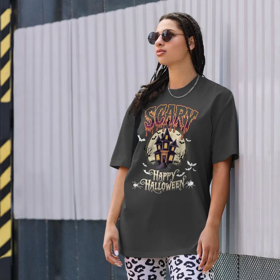 Glowing Haunted House Halloween T-Shirt product image (8)
