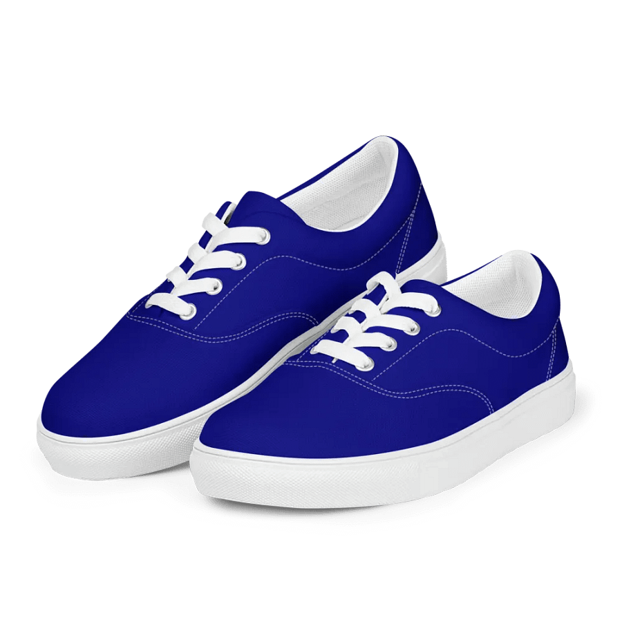 Men's Navy Blue Lace-Up Canvas Shoes product image (1)