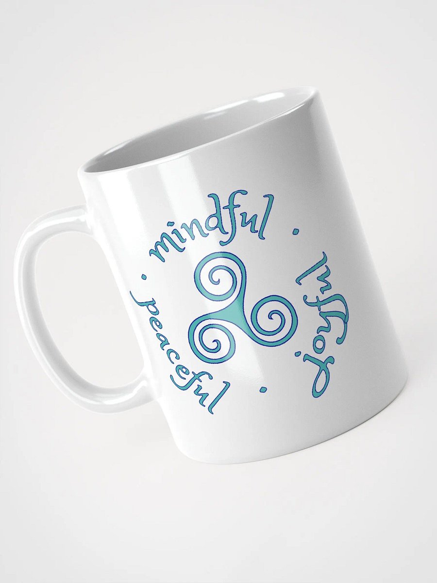 Mindful Peaceful Joyful Verdigris and Navy Ceramic Mug product image (6)