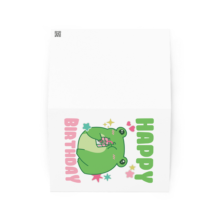 Happy Birthday (Cute Frog) Birthday Card 5" x 7" product image (2)