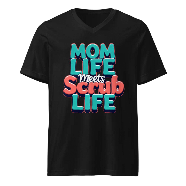 MOM LIFE Meets Scrub LIFE V-Neck Tee product image (1)