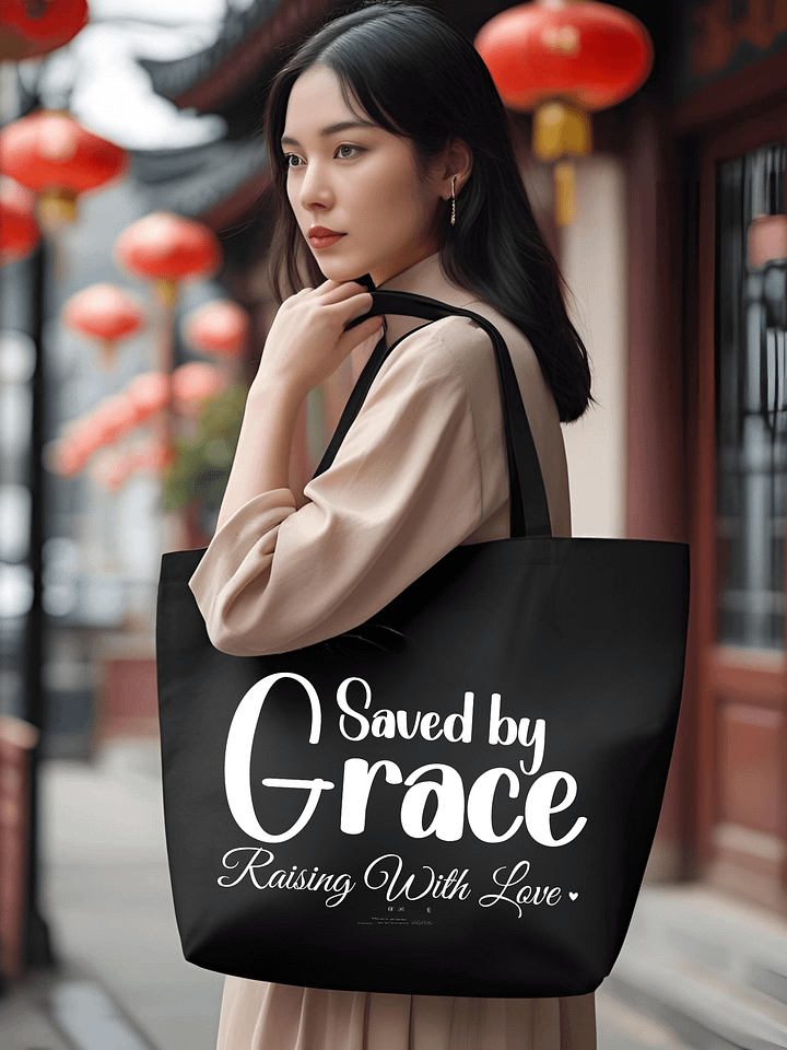 Saved By Grace, Raising With Love Eco Tote Bag product image (1)