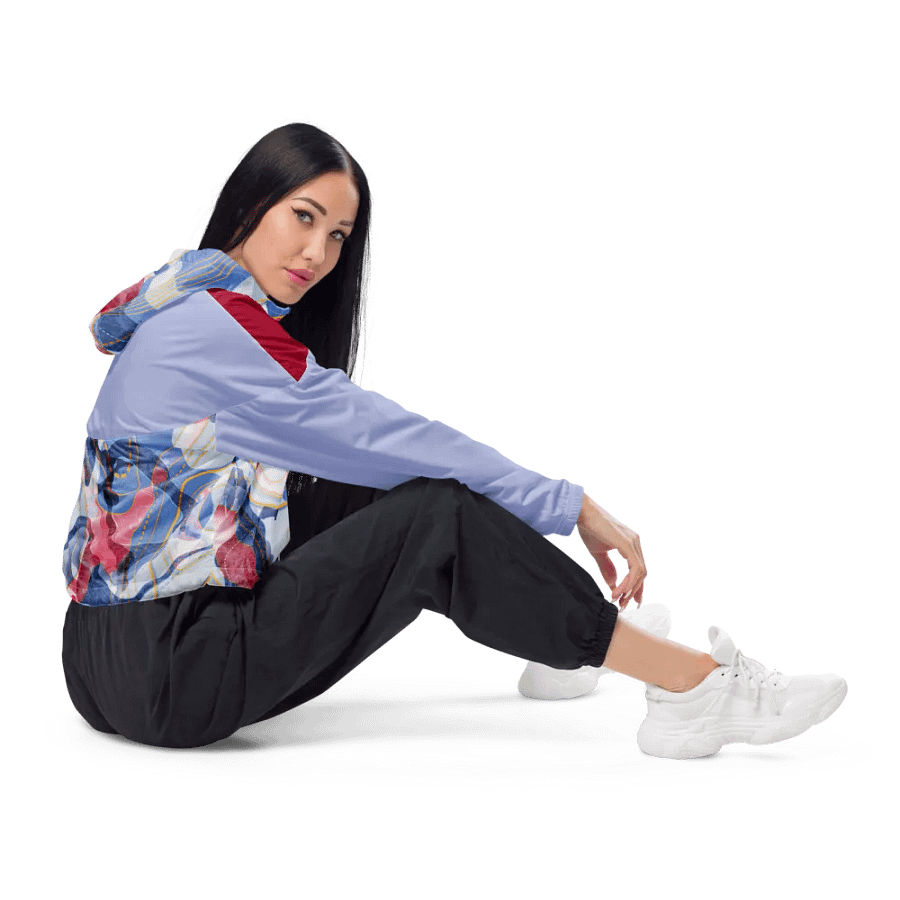 Tectonic map Women's Cropped Windbreaker product image (5)