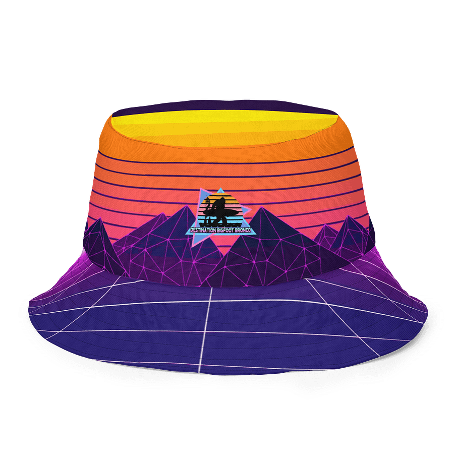 Synthwave/Bigfoot Monogram All-Over Print Reversible Bucket Hat product image (2)