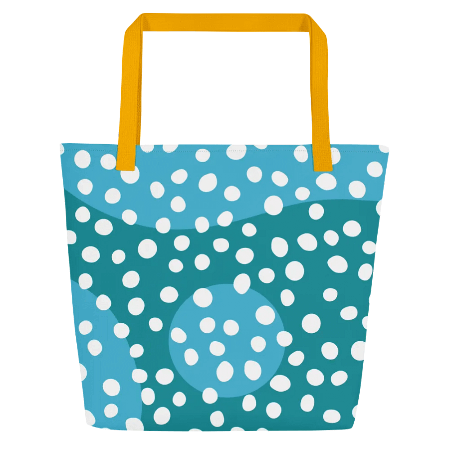 Turquoise Dot Clusters Large Tote Bag product image (3)
