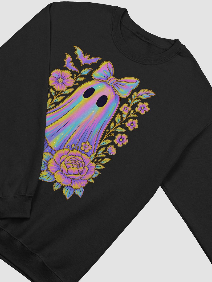 Iridescent Floral Halloween Cute Ghost Long Sleeve Unisex Sweatshirt product image (25)