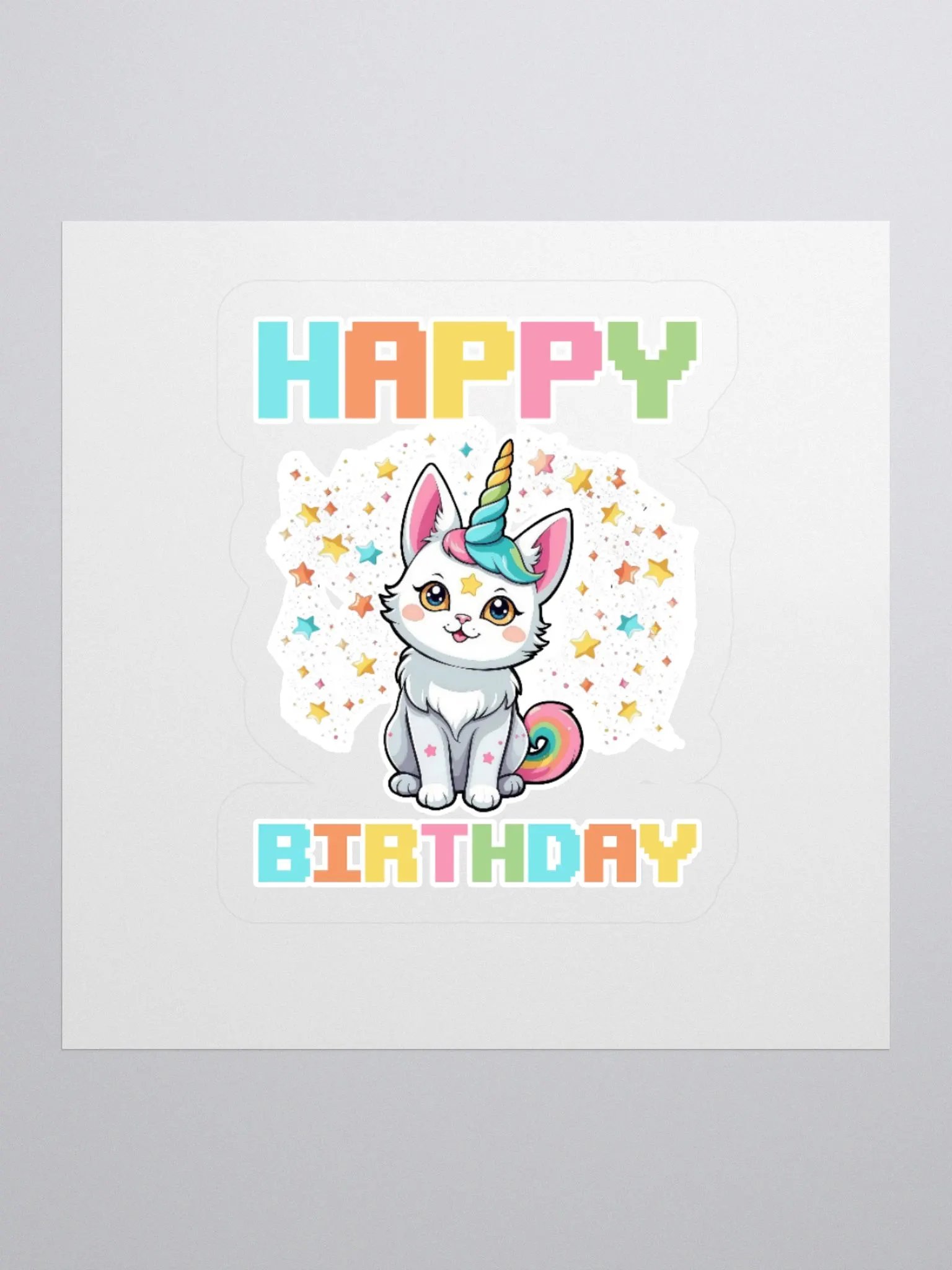 Happy Birthday (Cat Unicorn) Sticker product image (1)