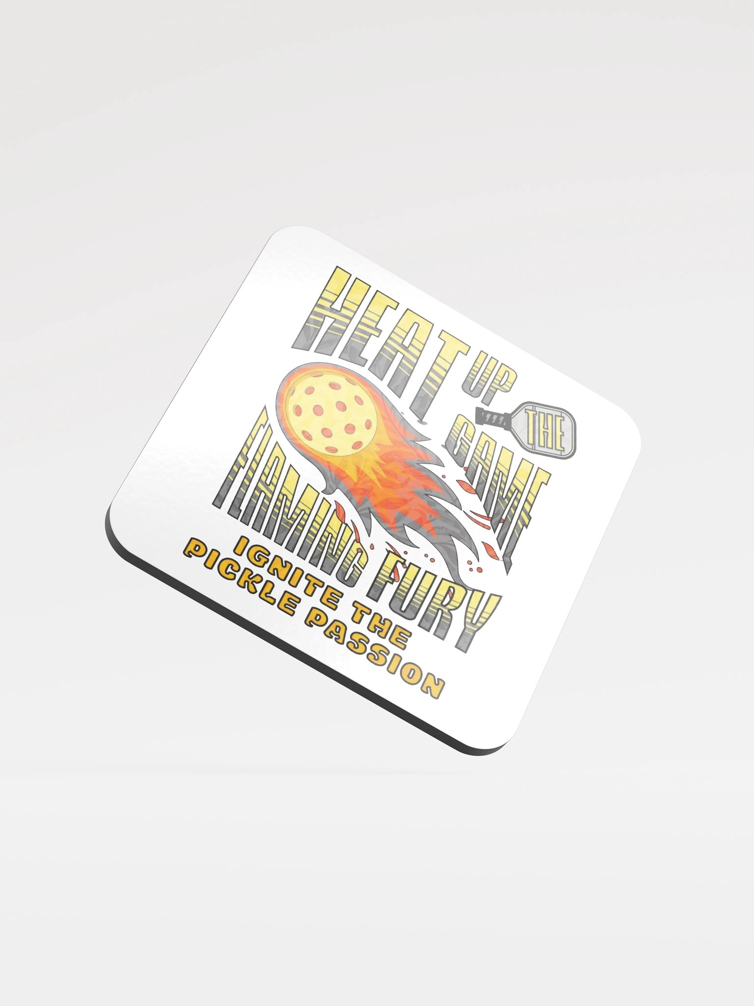 Heat Up The Game Flaming Fury Pickleball Cork Coaster Set product image (2)