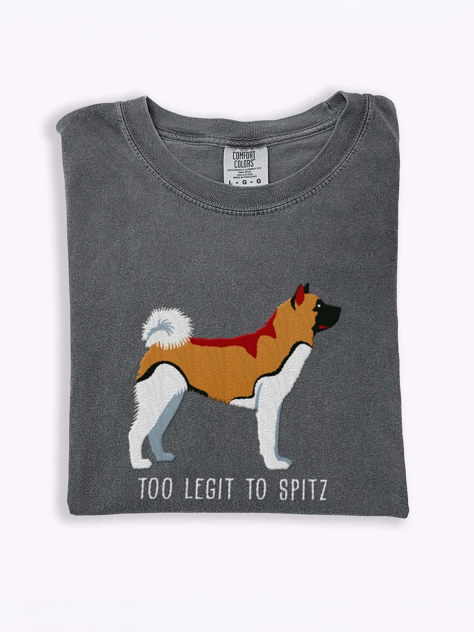 Too Legit to Spitz T-Shirt(Embroidered) of an American Akita(Brown) product image (1)