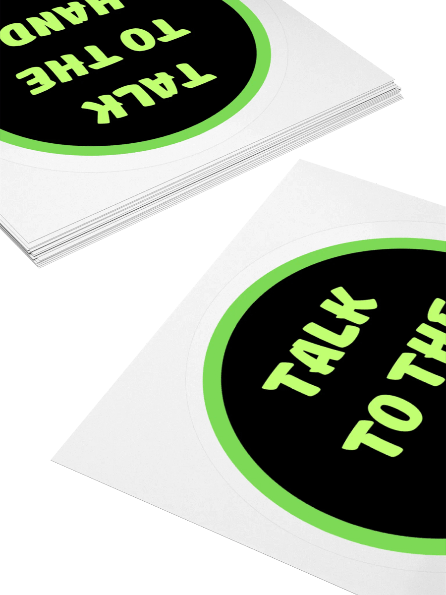 Bold 'TALK TO THE HAND' Kiss Cut Sticker - green product image (12)