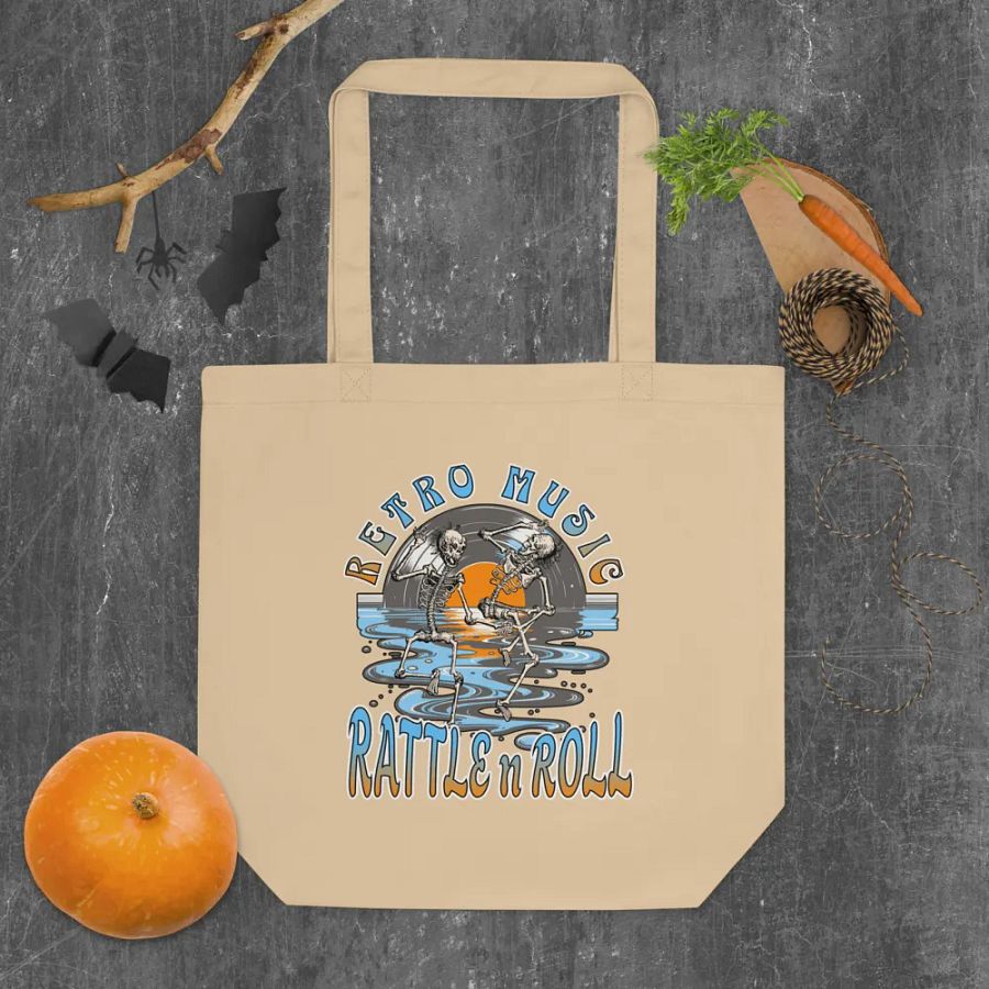 Retro Music Rattle n Roll Skeleton Dance Tote Bag product image (4)