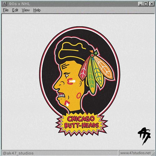 90’s x NHL Series - Chicago Butt-Heads
.
.
#nhl #nhlhockey #nhlblackhawks #blackhawks #chicago #chicagoblackhawks #blackhawks...