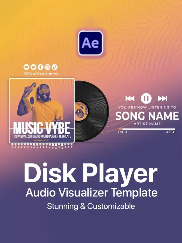 Disk Player & Audio Visualizer Template for After Effects product image (1)