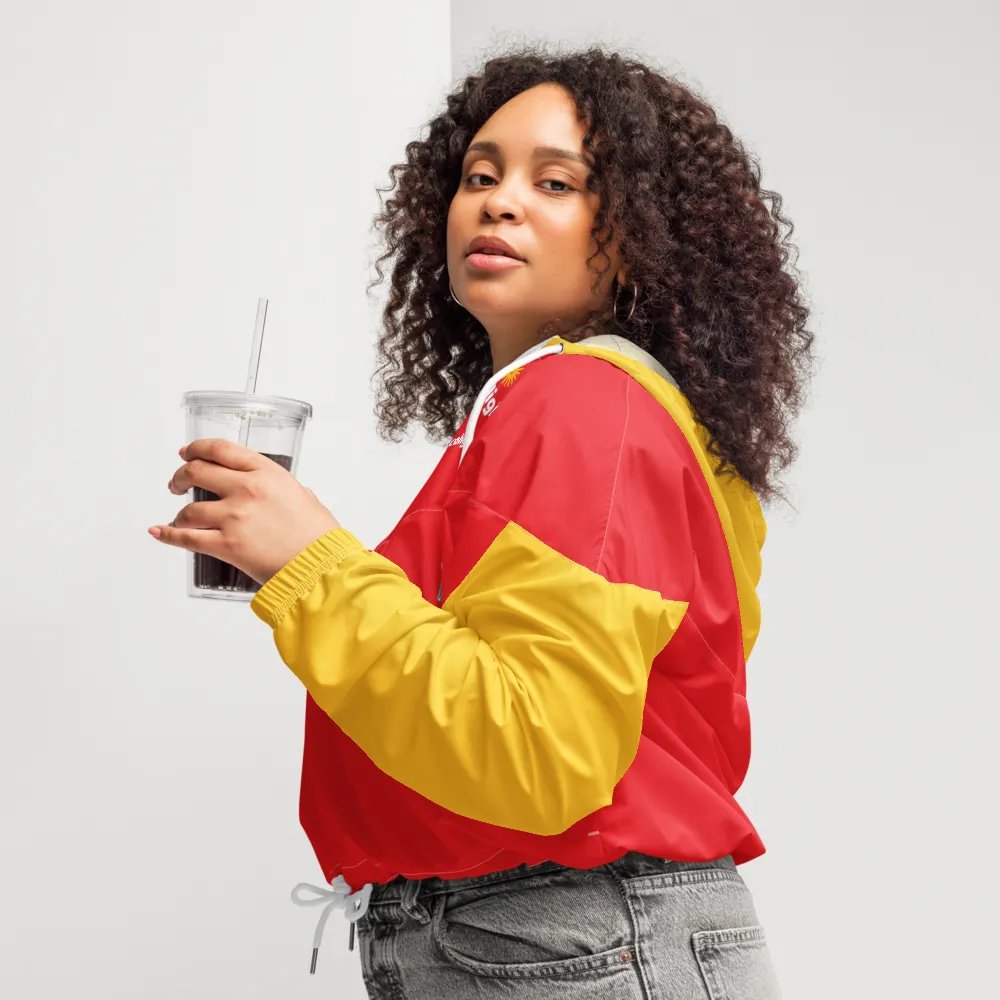 Caligirl Red/Yellow Women's Cropped Windbreaker product image (4)