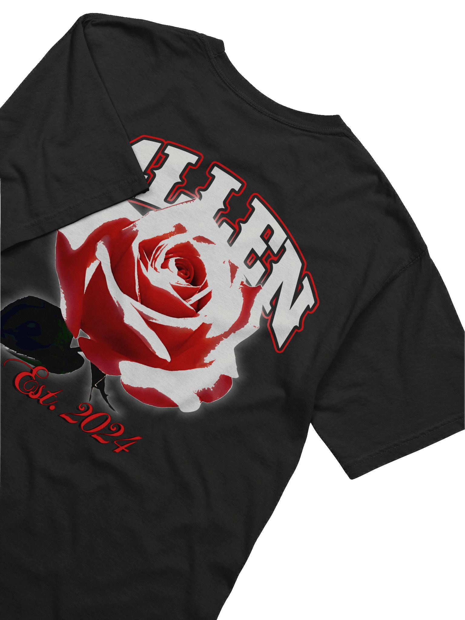 F4LLEN Red Flower T-shirt [ Black ] product image (4)