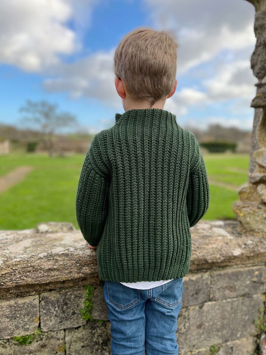 Beginner Sweater Pattern / Easy Crochet Cardigan Pdf Pattern / Child Baby to age 10 ribbed crochet top pattern product image (10)