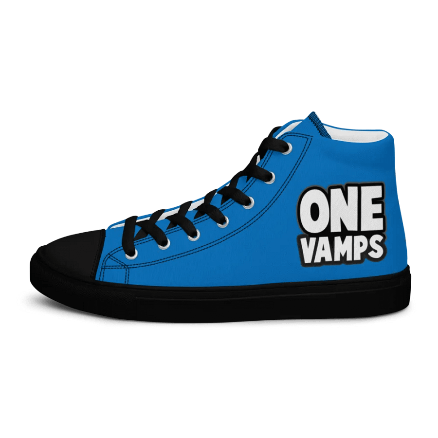 Men's High Top Canvas Shoes OneVamps Blue Black color product image (9)