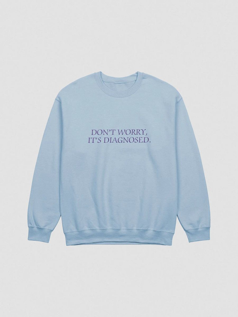DW, IT'S DIAGNOSED. (lg. design, purple thread) embroidered crewneck product image (13)