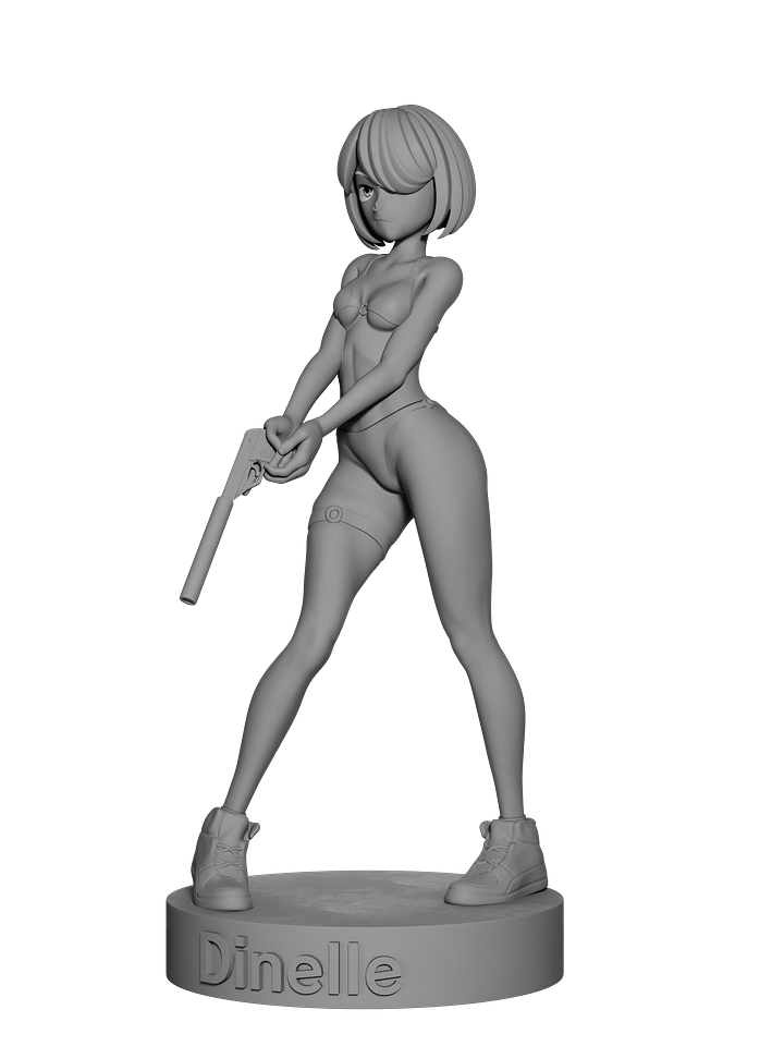 Dinelle w/ silenced pistol figure - Original character printable .STL product image (2)