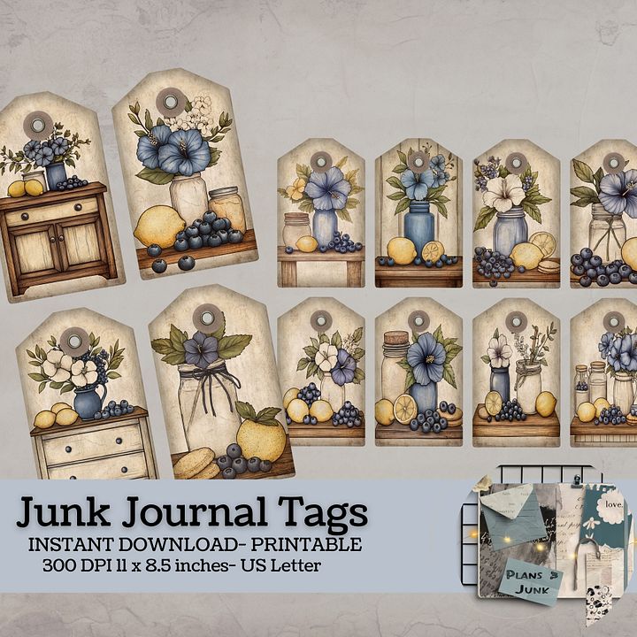 Blueberry Lemon Hibiscus - Printable Tags V9 product image (1)