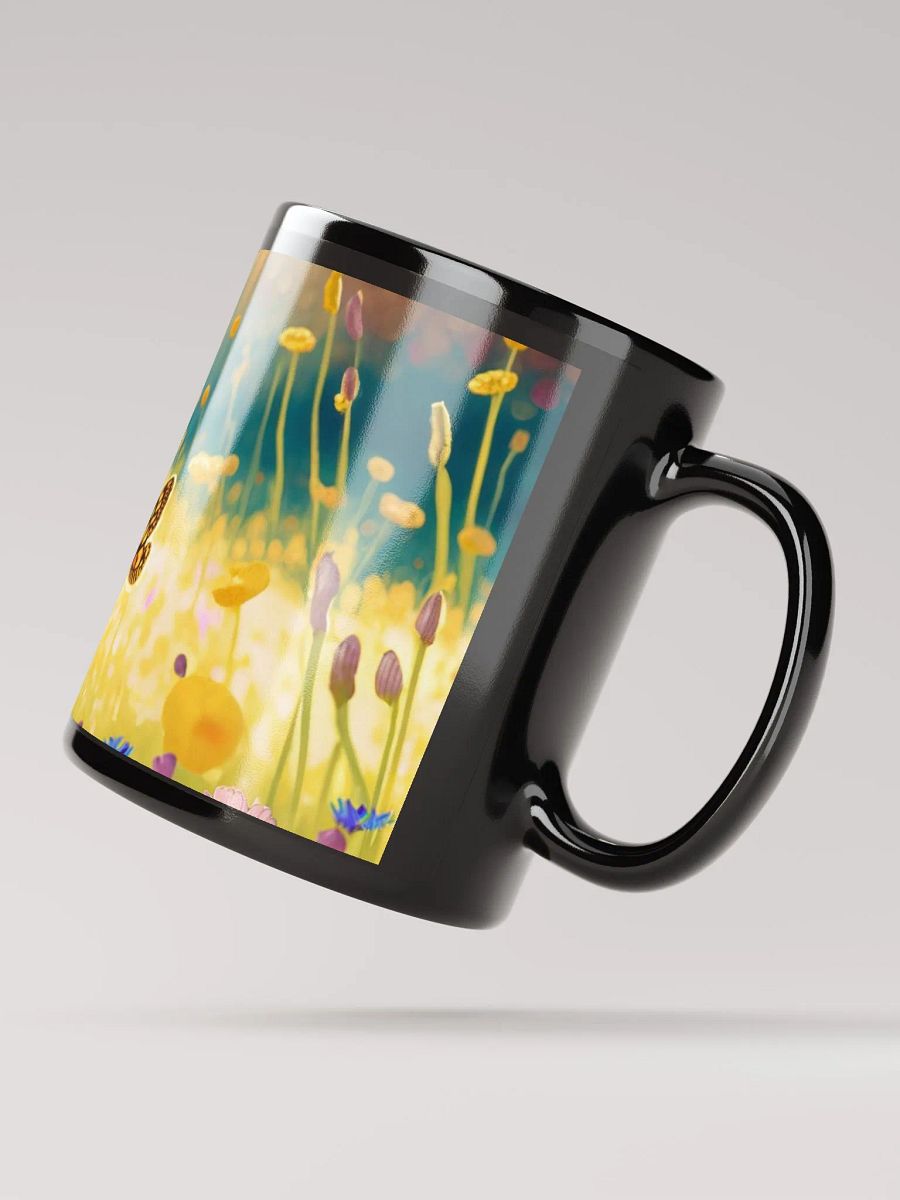 Floral Fetch: Black Glossy Mug for Dog Lovers gift mug product image (3)
