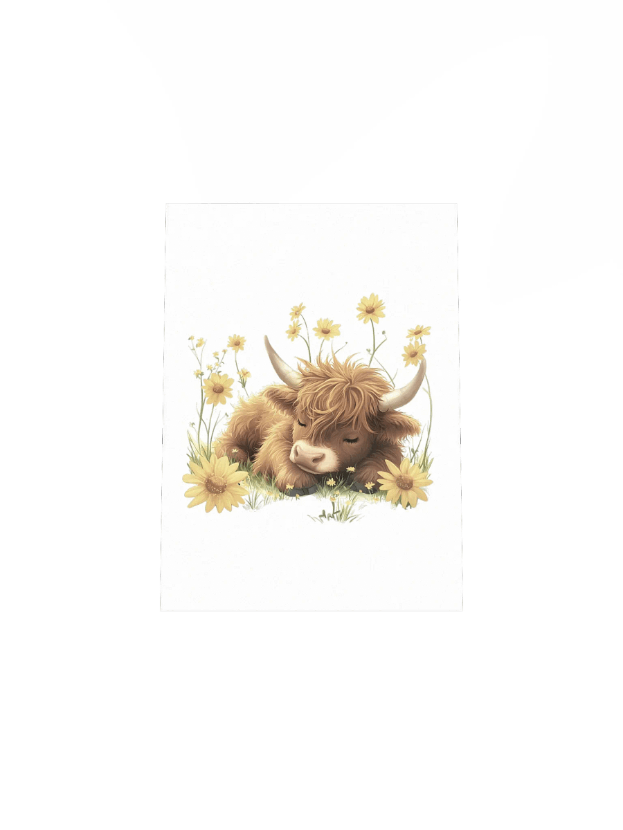 Highland Cow Yellow Wildflower Nursery Print product image (5)