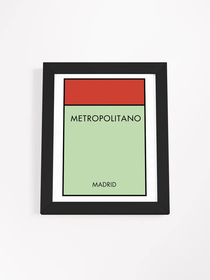 Metropolitano Stadium Madrid Monopoly Title Art Framed Print product image (2)