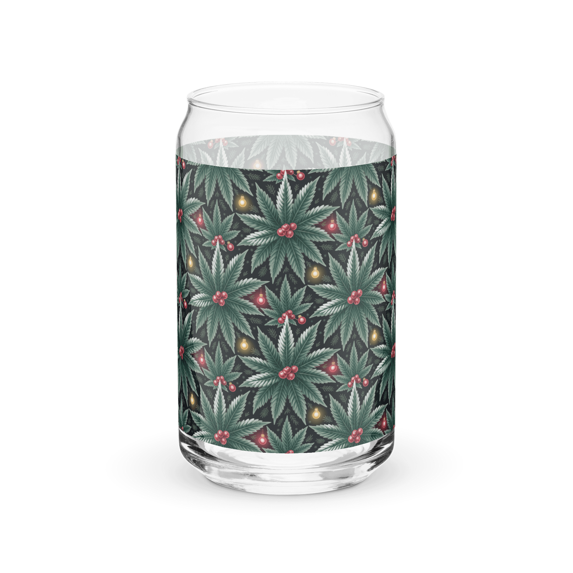 Cannabis - CannaGlow Holly - Design | Can-Shaped 16 oz Glass product image (1)