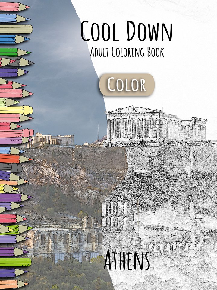 Cool Down [Color] | Adult Coloring Book: Athens product image (1)