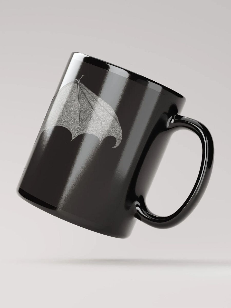 Winged Guardian Bat Black Glossy Mug product image (4)