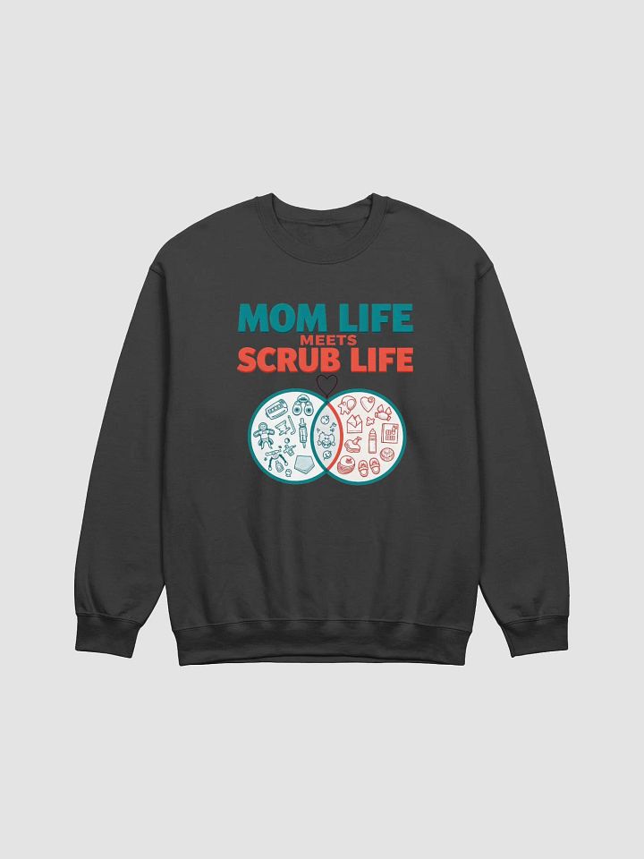 Mom Life Meets Scrub Life Crewneck Sweatshirt product image (2)