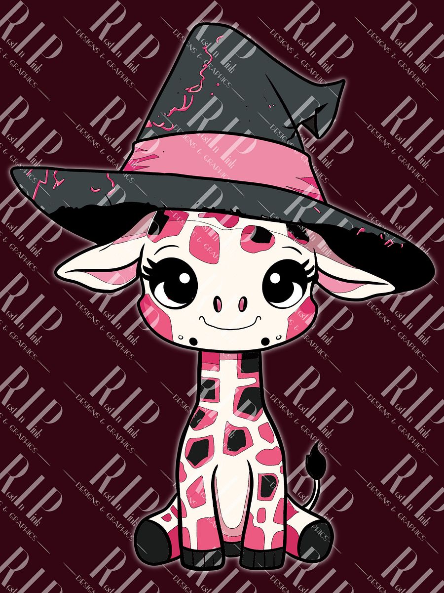 Pastel Potions - Giraffe Digital Download PNG - Full Color & Outline version product image (1)