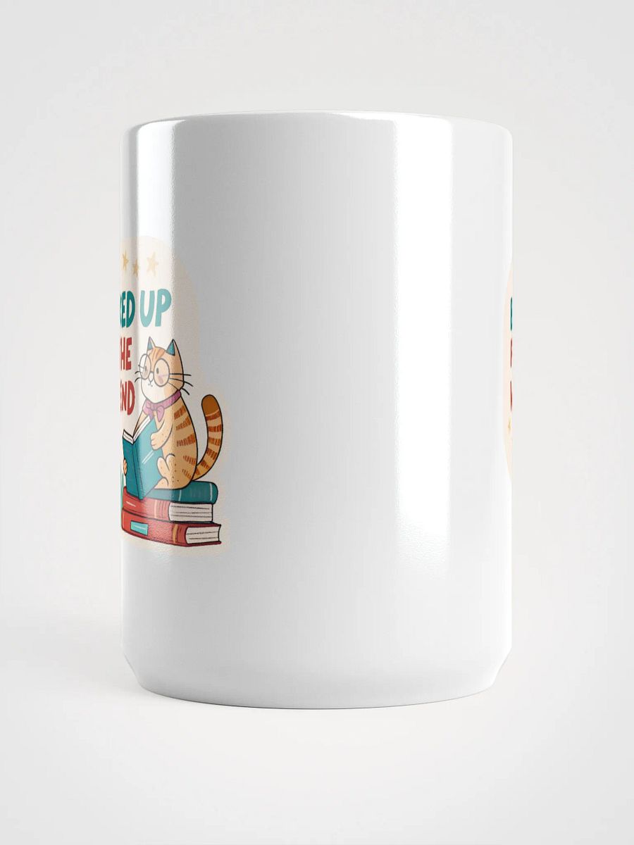 Bookworm Cat White Glossy Mug product image (5)