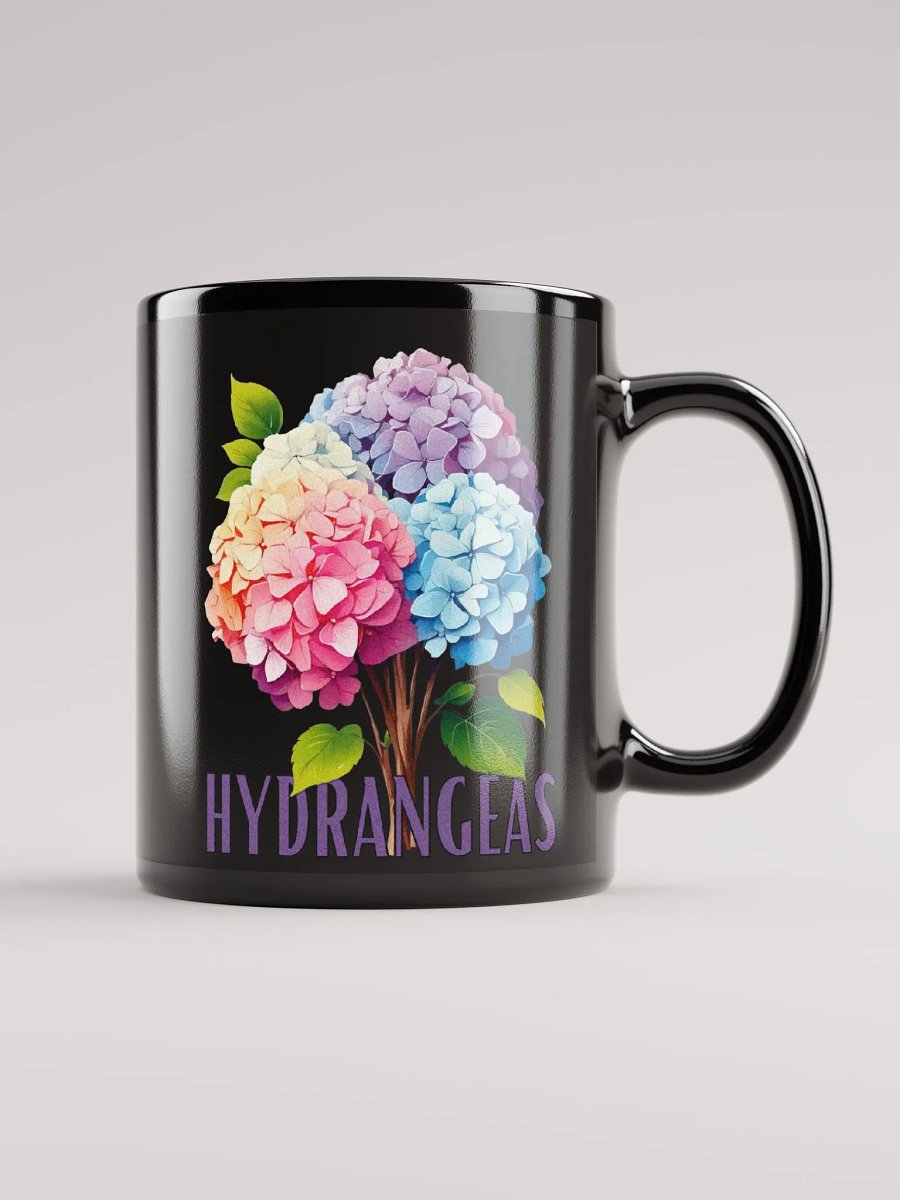 Floral Graphic | Black Coffee Mug | Hydrangeas product image (2)