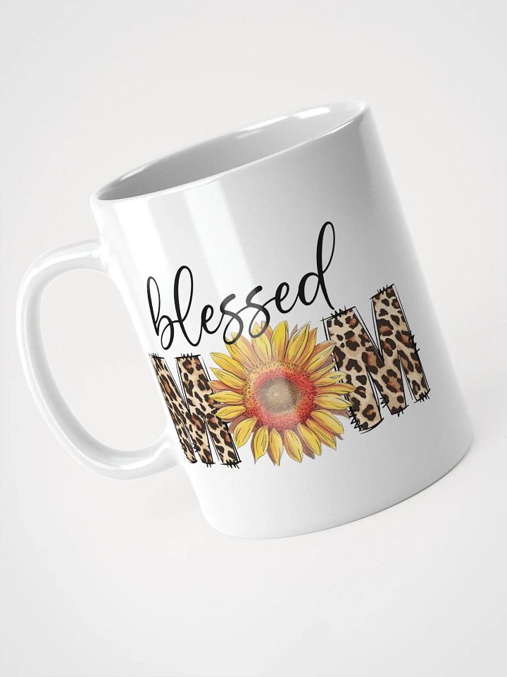 Sunflower Leopard Print Blessed MOM Mug product image (2)